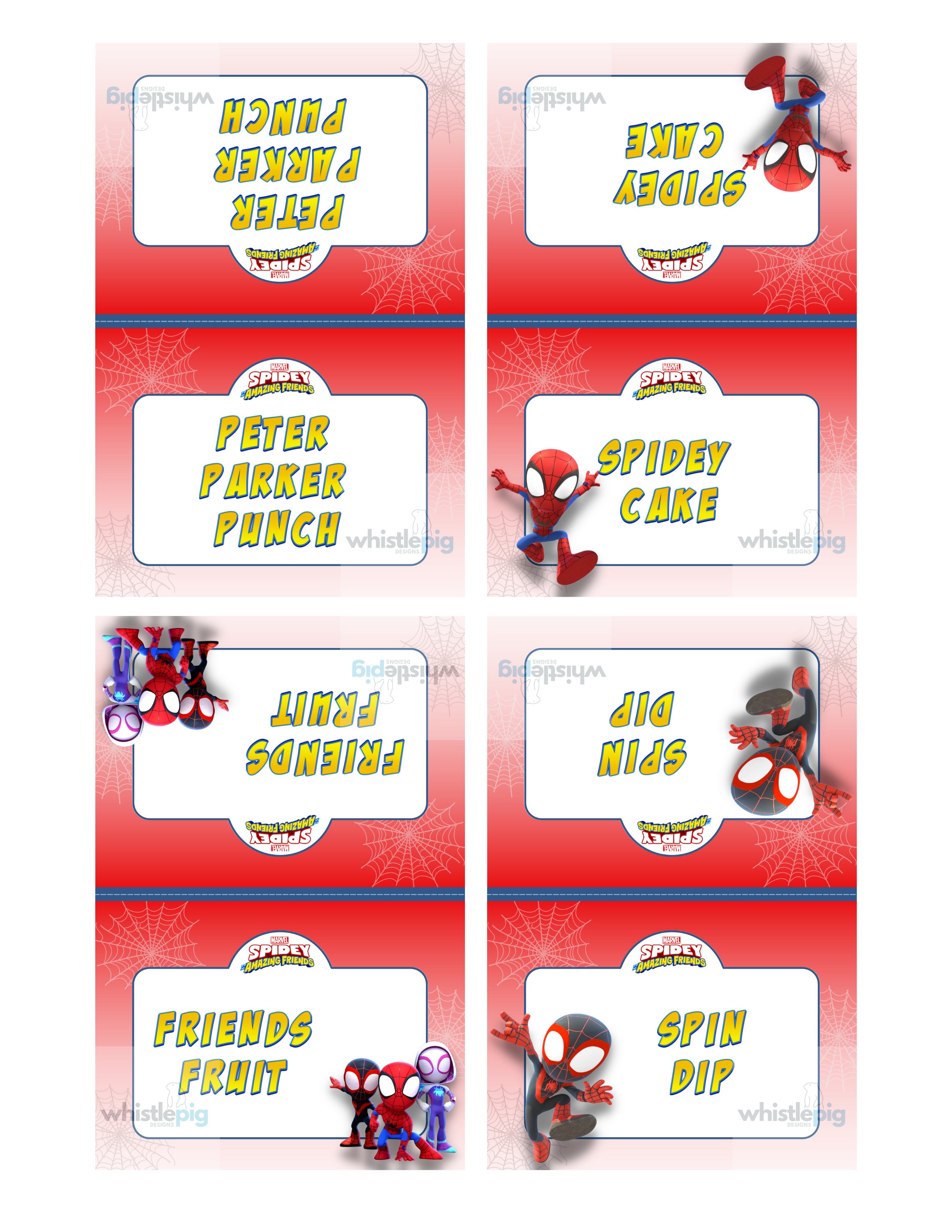 Spidey and His Amazing Friends Printable Food Tent Snack Labels for ...