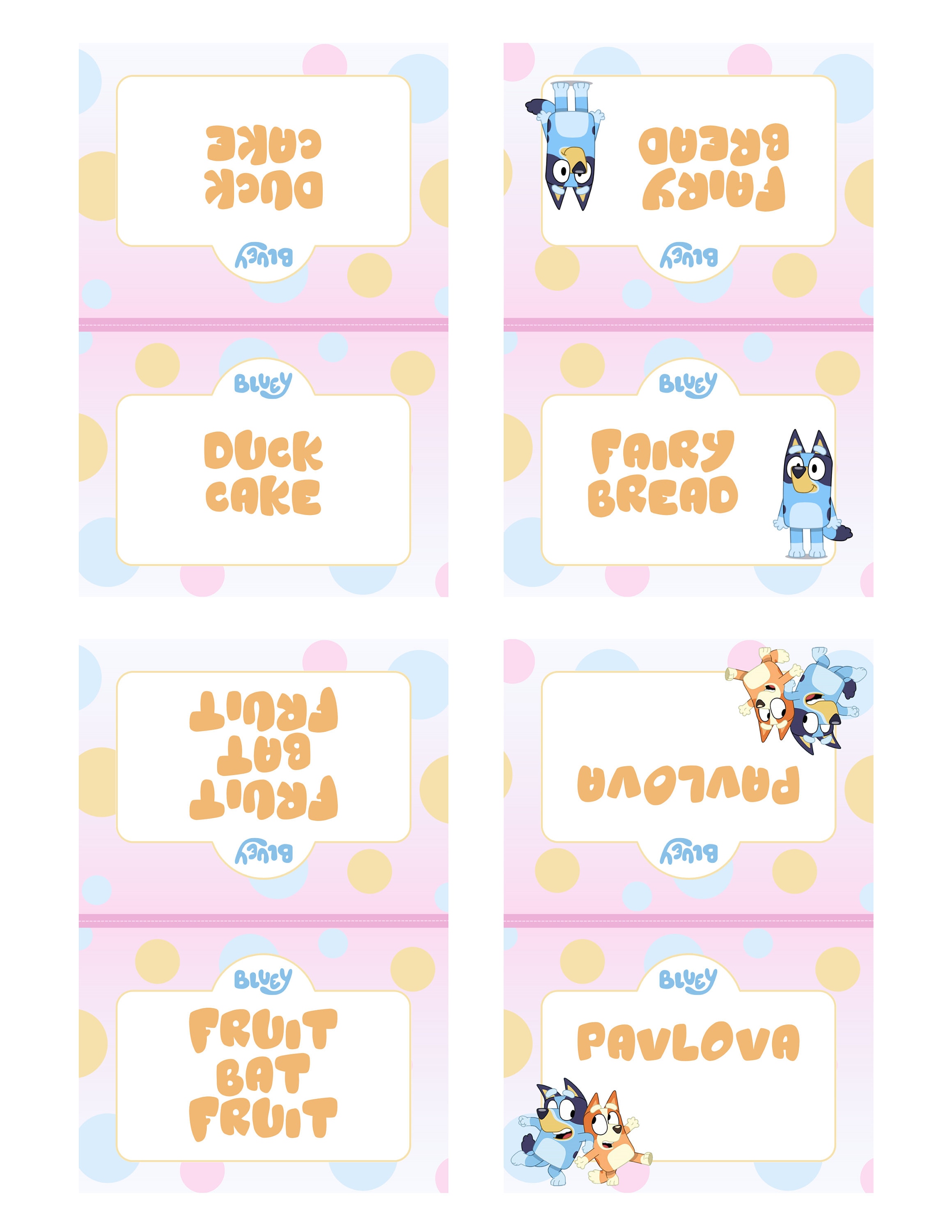 Editable Bluey Food Tent Snack Labels for Pink Bluey Birthday - Etsy ...