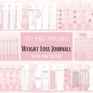 Weight Loss Journal, Weight Loss Tracker, Fitness Tracker, Meal planner template, Weight loss journal PDF, Weight Tracker