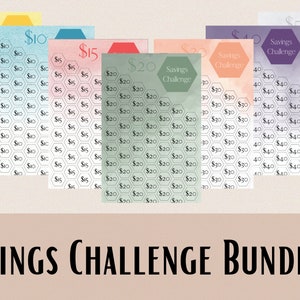Savings Challenge Printable | Savings Challenge Bundle | Savings Tracker | Set of 7 | DigitalDownload