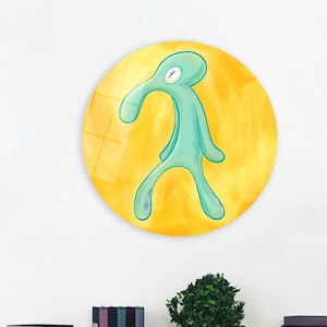 Bold and Brash Squidward Painting Print: Bedroom Decor, Wall Art