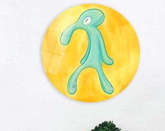 Bold and Brash Squidward Painting Print: Bedroom Decor, Wall Art
