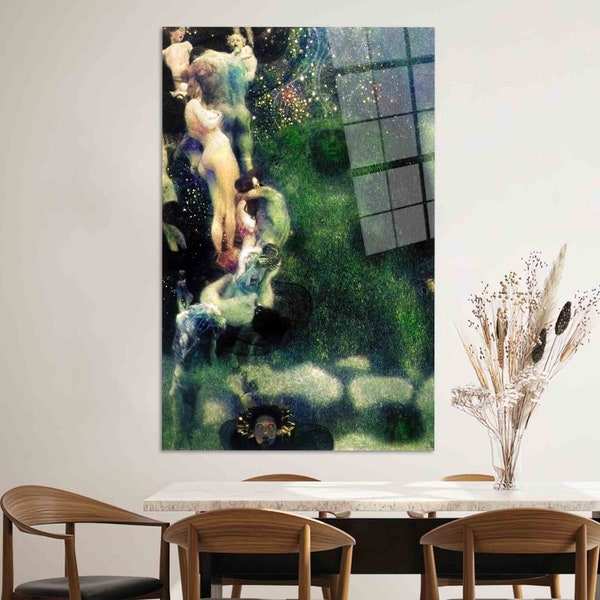 Recolored Philosophy Canvas Print, Canvas Wall Art, Gustav Klimt Philosophy, Bridesmaid Gift, Gustav Klimt, Personalized Gift, Room Decor,