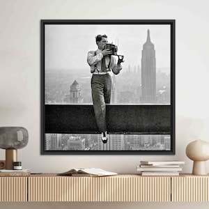 Charles C. Ebbets,  Wall Art Canvas, Gift for Him, Lunchtime Atop a Skyscraper, New York Skyscraper, Framed Canvas, Wall Hangings, Glass Art
