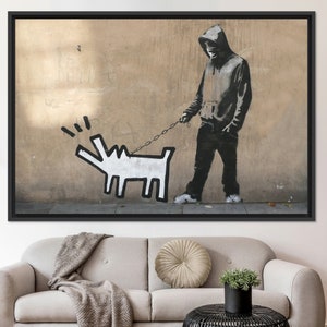 Banksy Barking Dog Graffiti Tempered Glass Wall Art