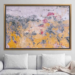 Vintage Plaster Canvas: Abstract Tempered Glass Wall Art