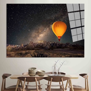 Halloween Decor, Cappadocia Hot Air Balloon, Tempered Glass Wall Art, Personalized Gift For Him, Cappadocia Wall Art Canvas, Home Decor,