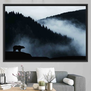 View Glass Art Wall Decor, Landscape Artwork, Art Glass, Mountain Landscape Art Canvas, Bohemian Canvas Print, 3D Foggy Landscape Art Glass,