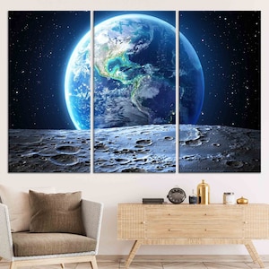 Printable Wall Art, Personalized Gift, Earth Landscape Print, Night View Poster, Large Wall Art, Space Landscape, Framed Wall Art Canvas,
