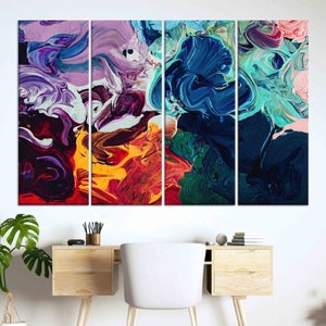 Modern Wall Art, Acrylic Paintings Tempered Glass, Modern Abstract Printed, Modern Tempered Glass, Framed Wall Art Glass Panel, Colorful Art