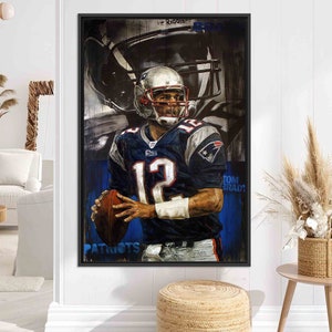 Canvas Wall Art, American Football Players, Gift for Him, Tom Brady, Bedroom Decor, American Football, Personalized Gifts, Christmas Decor,