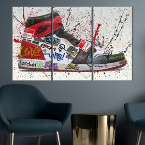 Graffiti Canvas Print, Shoe  Art, Hype Sneaker, Personalized Gift, Room Decor, Modern Wall Art, Halloween Decor, Gifts Shoes, Canvas Print