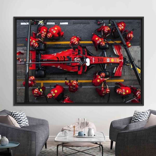 Charles Leclerc, Personalized Gift, Formula One Pit Stop, Canvas, Home Decor Wall Art, Canvas Gift, Ferrari Wall Art, Boy Room Decor,