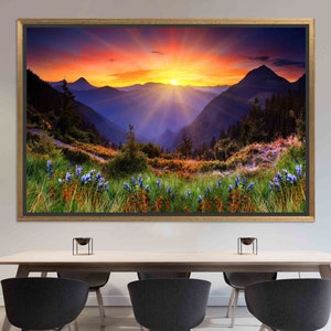 Sunrise Canvas Gift, Sun Poster, Wall Art Prints, Spring View, Room Decor, Abstract Wall Art, Nature Landscape Wall Decor, Farmhouse Decor,