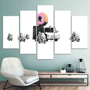Donut Protect Graffiti Canvas Print: 3D Car Art Wall Decor
