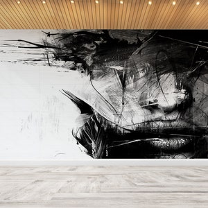 Modern Wall Decal, 3D Wall Art, Wall Decals Murals, Gift For Her, Woman Drawing Wall Paper, Trendy Wall Paper, Modern Digital Paper,
