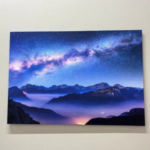 Galaxy Night Sky Canvas, Celestial Wall Art, Starry Sky, Cosmos, Gift for the Home, Beautiful Sky Poster, Stained Glass,MilkyWay Canvas