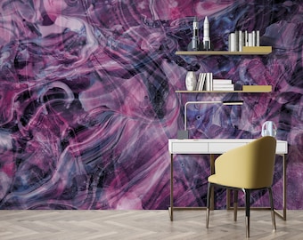 Pink Gray Marble Wallpaper Mural: Peel and Stick Fabric Wall Art