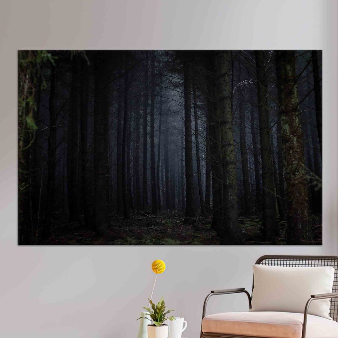 Dark Forest Landscape Canvas Print: Night Forest Wall Art - Etsy