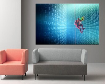 Matrix Code Canvas Print: Cyberpunk Wall Art