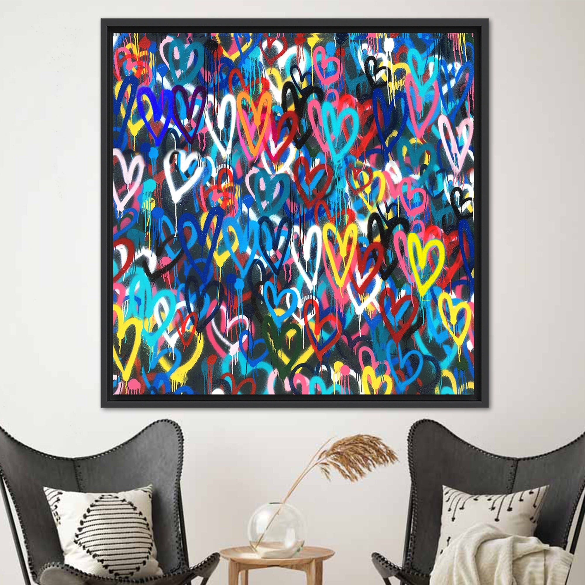 Banksy Love Hearts Art Wall Decor Banksy Canvas Poster Etsy