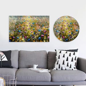 Wildflower Field Glass Art: Modern Floral Wall Decor