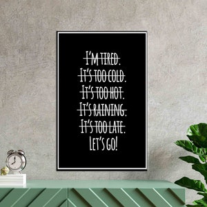 Positive Quote Glass, Let&#39;s Go Wall Art Decor, Success Wall Decor, Workplace Canvas Poster, Large Canvas Poster, Motivational Wall Art Glass