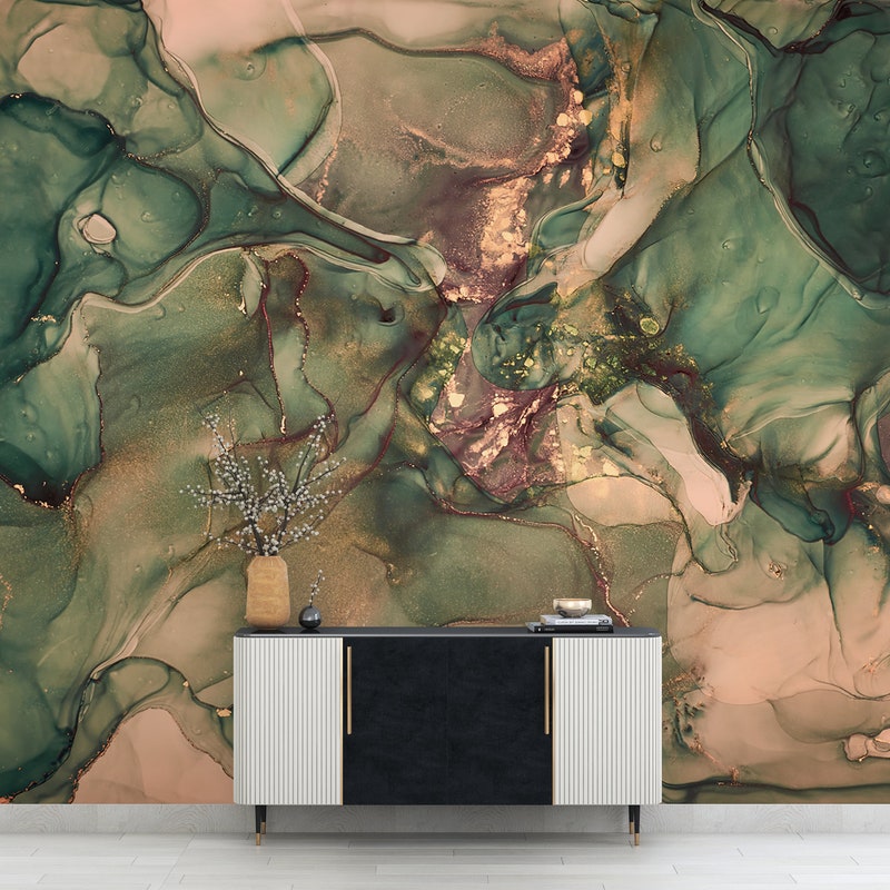 Green Marble Wallpaper - Etsy