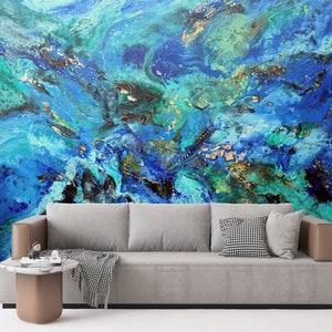 Blue Marble Wallpaper: 3D Removable Wall Art