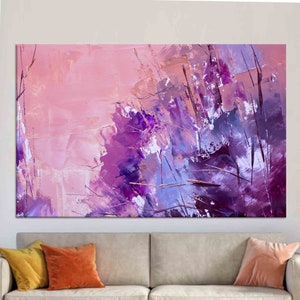 Modern Pink & Purple Abstract Canvas Art: 3D Wall Decor