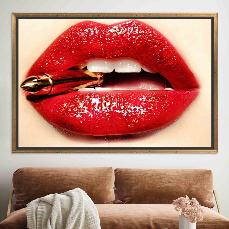 Red Lips Canvas Print: Sensual Mature Art, Modern Wall Decor - Etsy