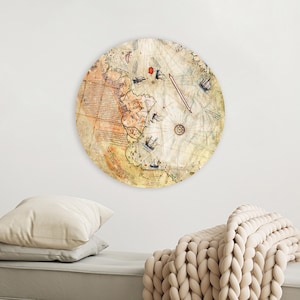 Personalized Gifts, Antique Map Poster, Wall Art Canvas, Gift for Her, White Framed Wall Art, Piri Reis Map, Wall Hangings, Kitchen Decor,