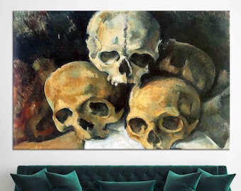 Skull Still Life Canvas Print: Moody Gothic Art