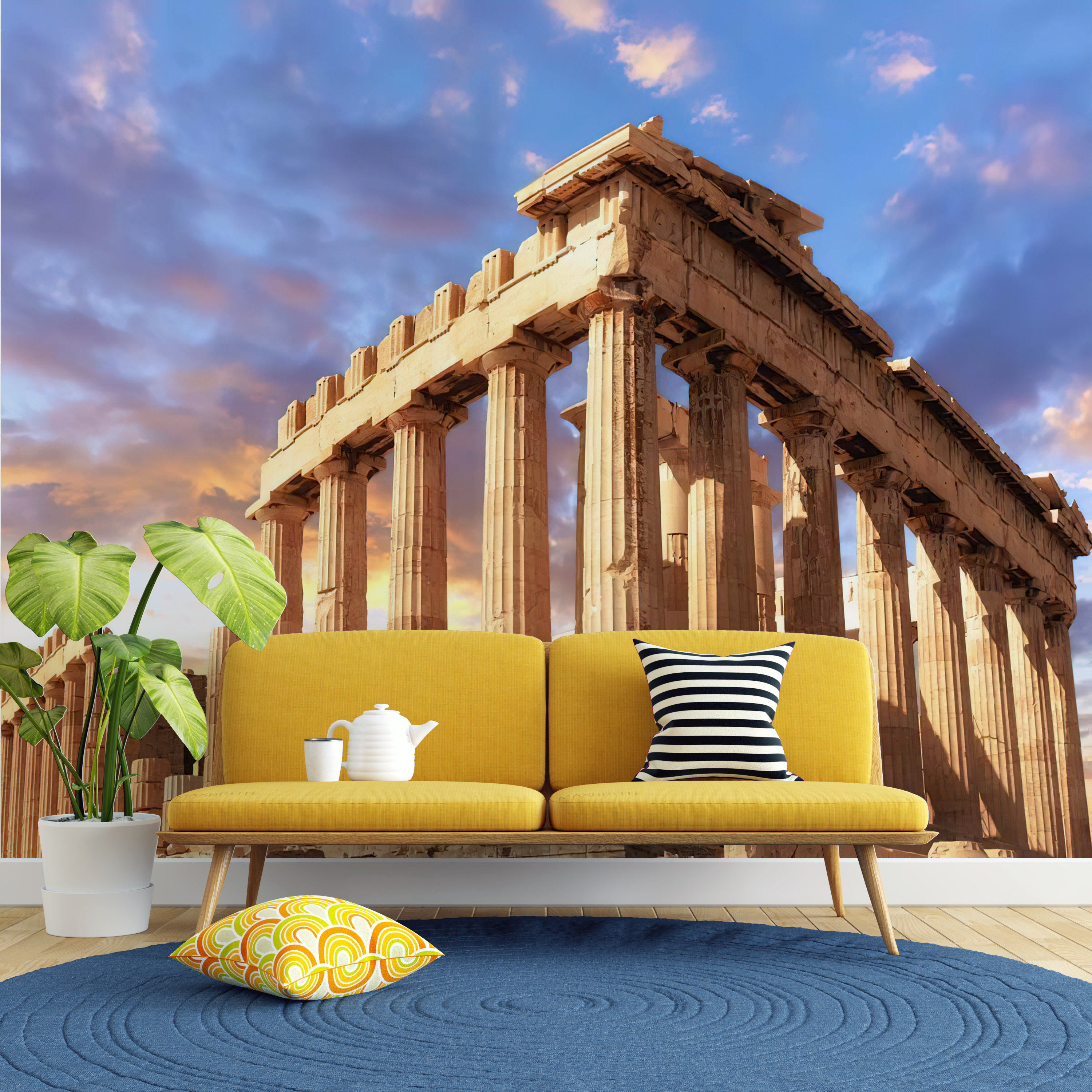 Acropolis of Athens Wallpaper Mural: 3D Landscape, Peel and Stick - Etsy