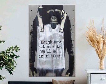 Banksy Monkey Canvas Art: Graffiti Pop Wall Decor