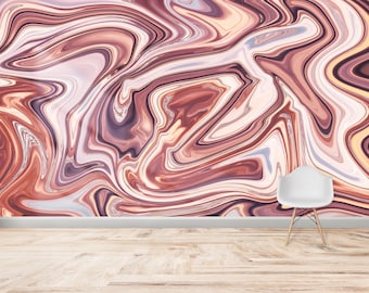 Pink Marble Wallpaper Mural: Stylish Peel and Stick Wall Decor