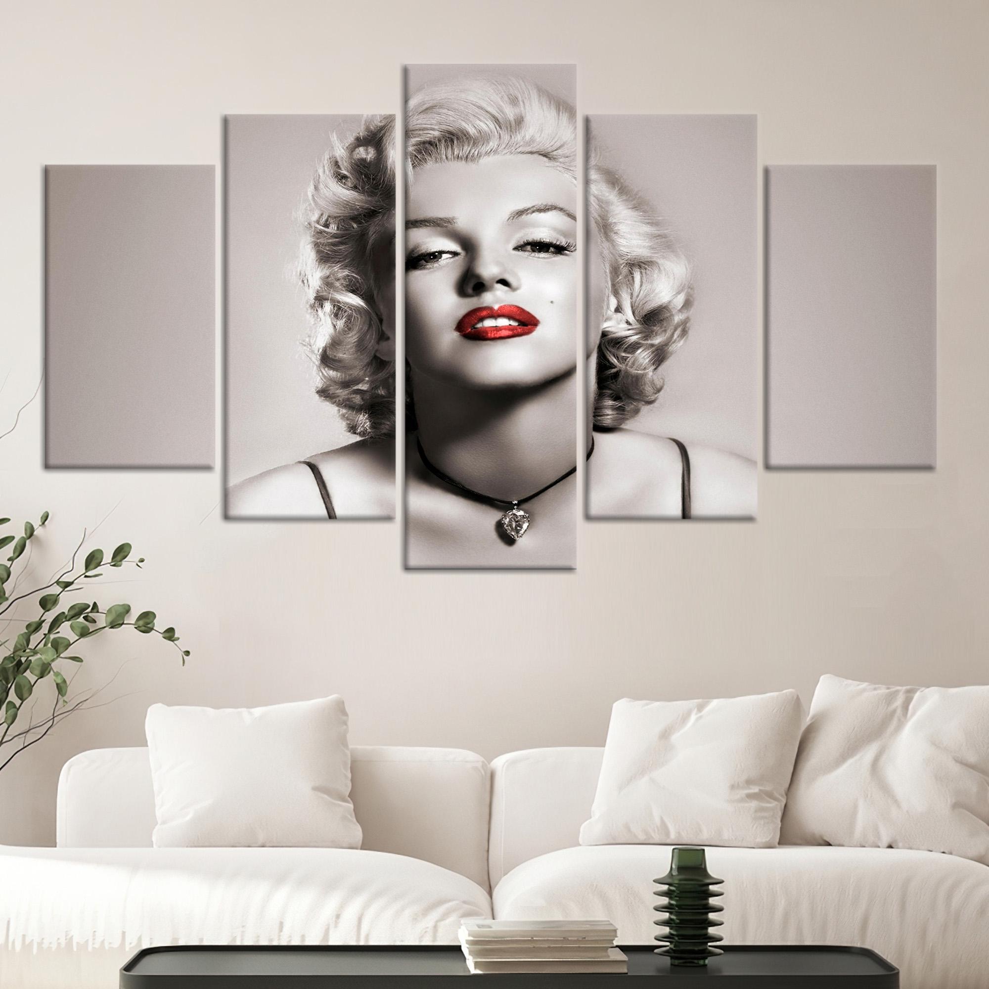 Famous Canvas Gift, Marilyn Monroe Lip Canvas Decor, Monroe Wall