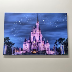 Personalized Gifts, Nursery Wall Art, Cinderella Castle, Kids Art, Girl Room Decor, Starry Sky View, Gift for the Home, Wedding Decor,