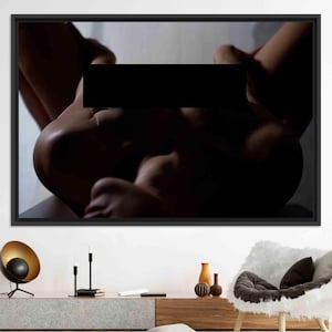 Naked Woman Poster, Bedroom Glass Printing, Bedroom Canvas Print, Canvas, Wedding Gift For Couple Personalized Canvas Print, Mature,