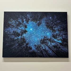 View 3D Canvas, Beautiful Starry Sky Wall Art, Night View Canvas Decor, 3D Canvas, Christmas Decor, Framed Wall Art, Landscape Wall Decor,