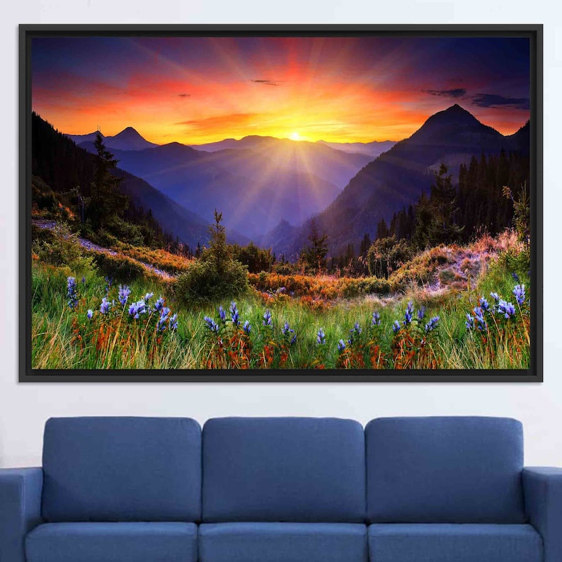 Sunrise Mountain Canvas Print: Nature Landscape Wall Art - Etsy