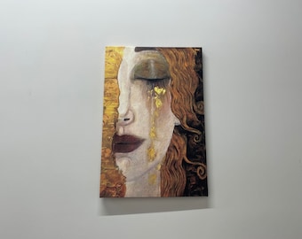 Gift for Him, Personalized Gift, Wall Art, The Golden Tears, Wall Art Canvas, Gustav Klimt, Personalized Gifts, Wall Art, Glass Wall Decor