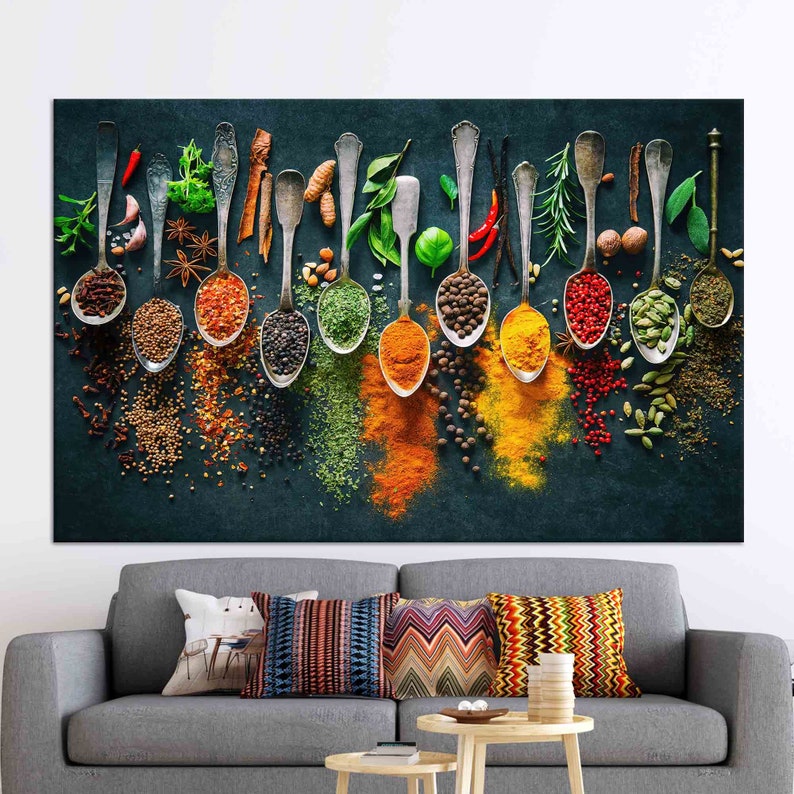 canvas geeks cooking kitchen café - wrapped canvas... Spices Kitchen Canvas Art: Personalized Kitchen Decor - Etsy