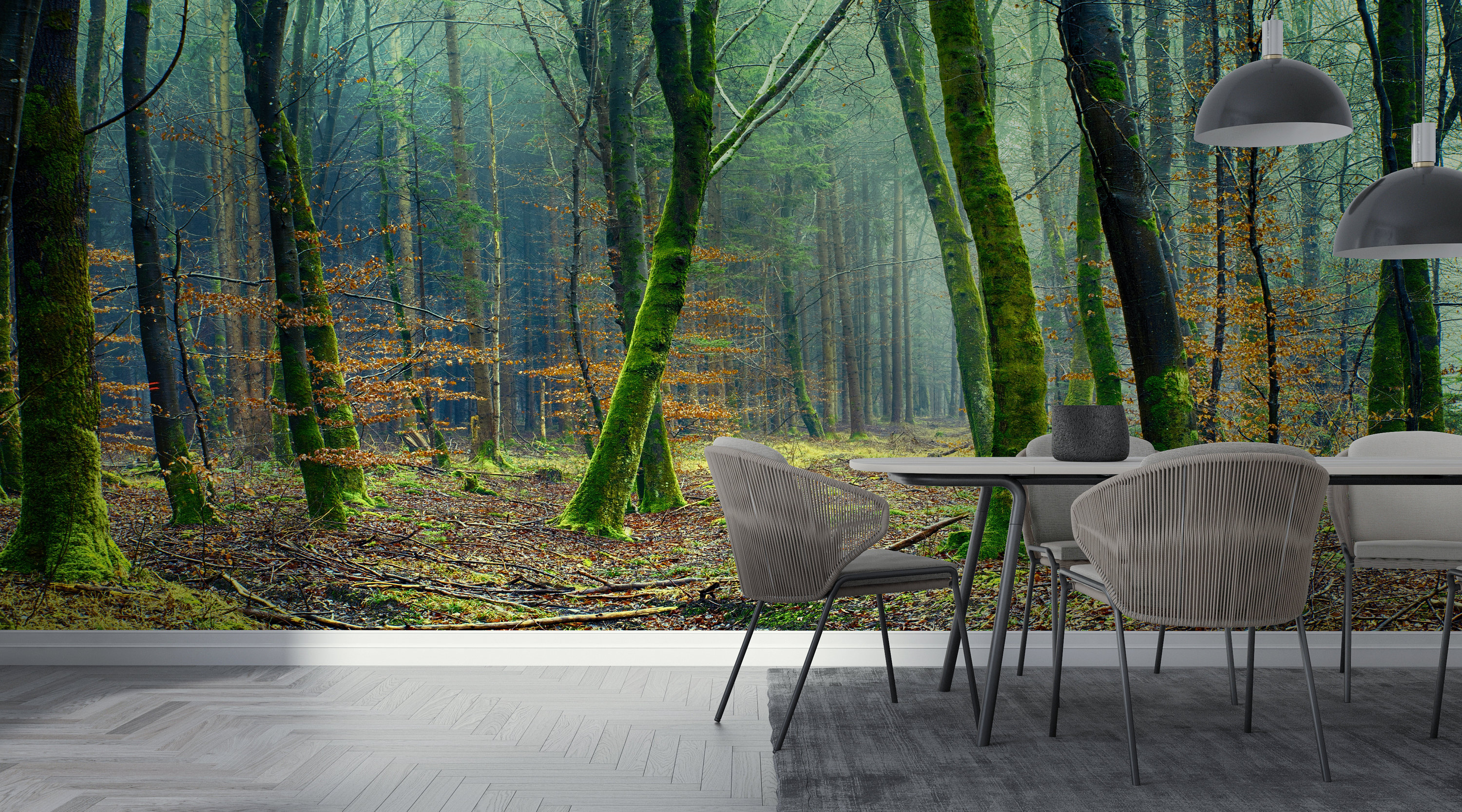 Forest Landscape Wallpaper Mural: Peel and Stick Wall Decor - Etsy