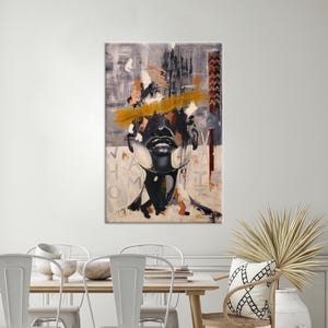 Abstract Woman Canvas Poster, Woman Face Painting Wall Decor, Modern Tempered Glass, Woman Wall Art, Gift For The Home,