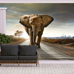 3D Printing Art, Wall Covering, Wallpaper Mural Art, Gift For The Home, Wall Art, Elephant Digital Paper, Animal Wallpaper, Custom Wallpaper