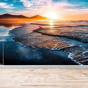 Coastal Wall Paper, Wall Mural Wallpaper, Paper Anniversary, Gift Wallpaper,  Paper Craft, Sea Landscape Wall Print, View Wall Poster,