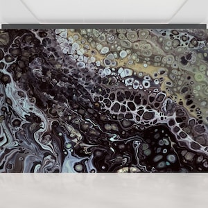 Black Beige Abstract Wallpaper Mural: Peel and Stick 3D Wall Art