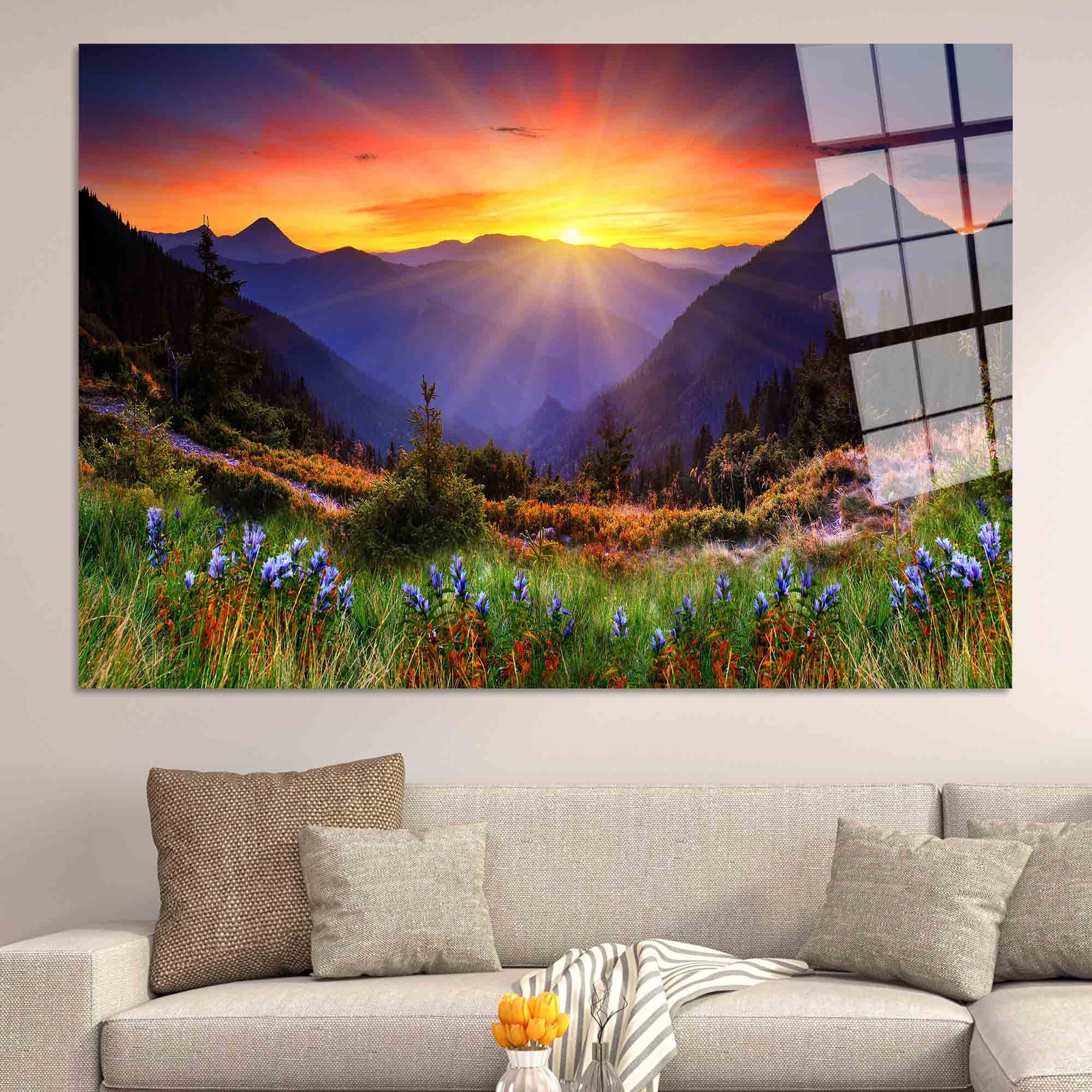 Sunrise Mountain Canvas Print: Nature Landscape Wall Art - Etsy