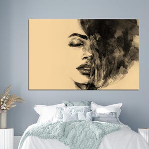 Abstract Woman Canvas Art: Modern Portrait Wall Decor